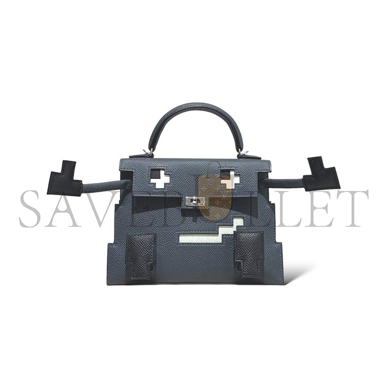 HERMÈS KELLY DOLE PICTO GRIS MISTY EPSOM 620584 (18*15*6cm)